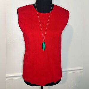 Sag Harbor Red Sleeveless Top